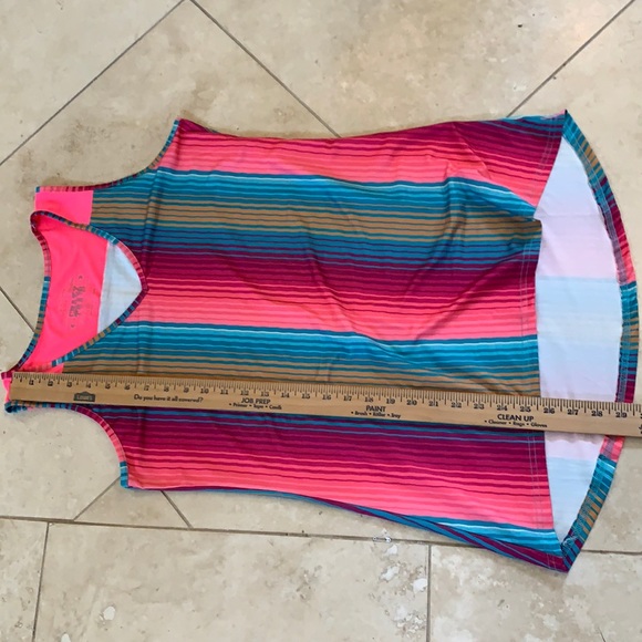NWOT Crazy Train Serape neon tank top size small. Oversized Summer Cowgirl RODEO - Picture 8 of 8